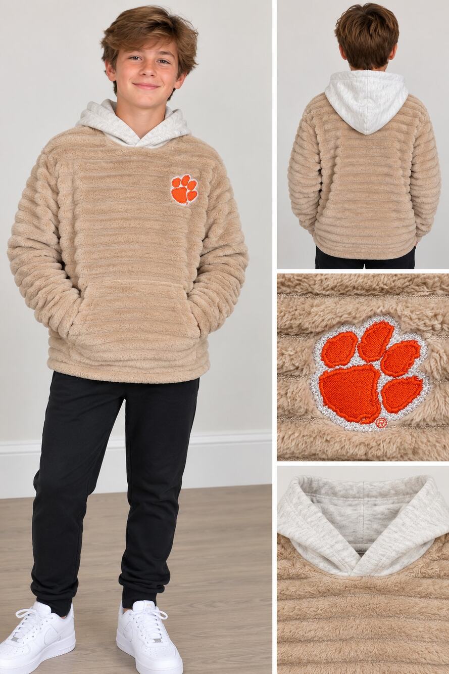 Rivalry Threads 91 Clemson Tigers Sherpa Hoodie Youth XL 16/18 NWT